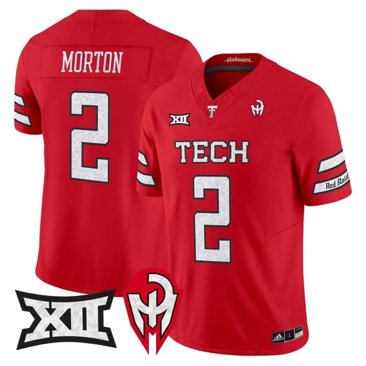 Behren Morton Jersey #2 Texas Tech Red Raiders Too Cold Vapor Stitched 4 Behren Morton Jersey #2 Texas Tech Red Raiders Too Cold Vapor Stitched - Image 4
