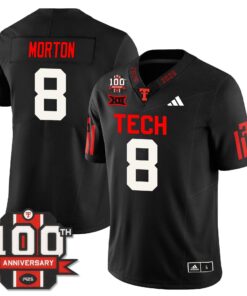 Behren Morton Jersey #8 Texas Tech Football 100th Anniversary Stitched