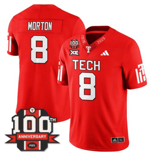 Behren Morton Jersey #8 Texas Tech Football 100th Anniversary Stitched - Image 3