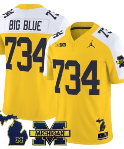 Alternative view of Big Blue Jersey #734 Michigan Wolverines 2025 Limited V2 Stitched