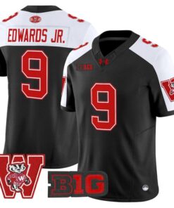 Billy Edwards Jr Jersey 9 Wisconsin Badgers Throwback Stitched Black Alter