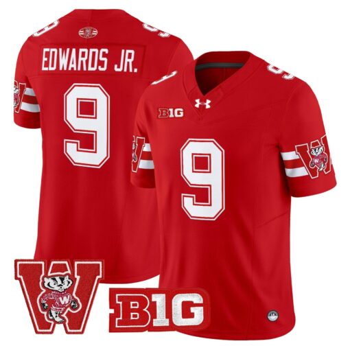 Billy Edwards Jr Jersey #9 Wisconsin Badgers Throwback Stitched - Image 5