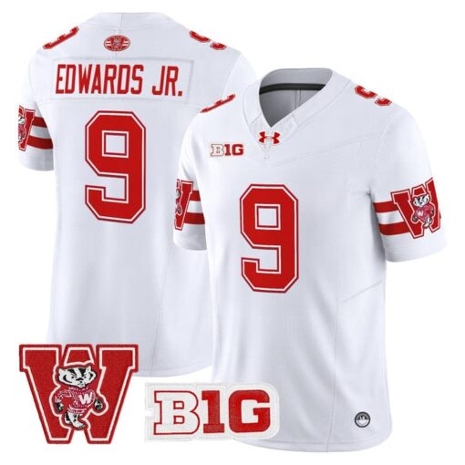 Billy Edwards Jr Jersey #9 Wisconsin Badgers Throwback Stitched - Image 2