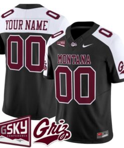 Alternative view of Custom Montana Grizzlies Jersey Name, Number 2025 Vapor Stitched Black Alter