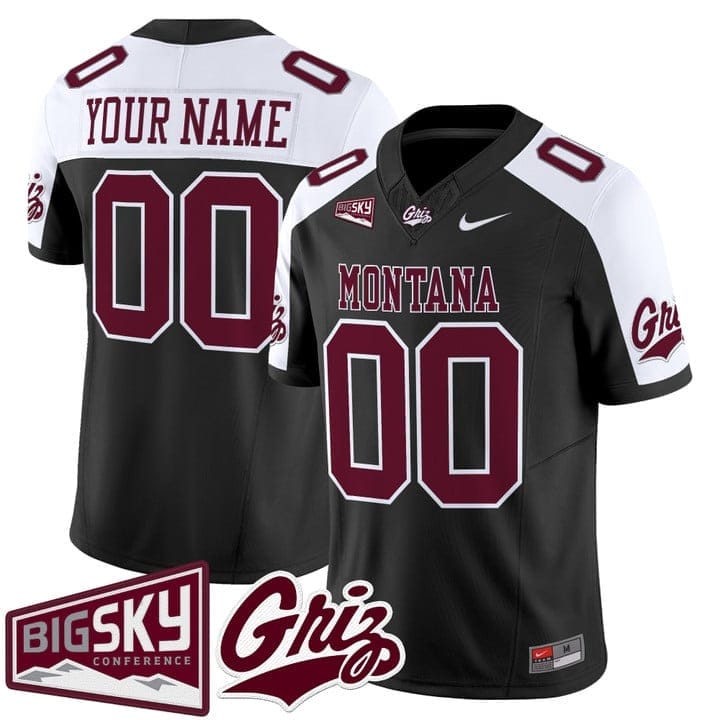 Custom Montana Grizzlies Jersey Name, Number 2025 Vapor Stitched Black Alter 2 Custom Montana Grizzlies Jersey Name, Number 2025 Vapor Stitched Black Alter - Image 2