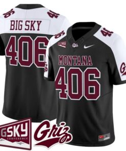 Alternative view of Big Sky Jersey #406 Montana Grizzlies 2025 Vapor Limited Stitched Black Alter