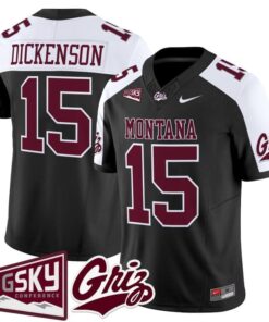 Alternative view of Dave Dickenson Jersey #15 Montana Grizzlies 2025 Vapor Stitched Black Alter