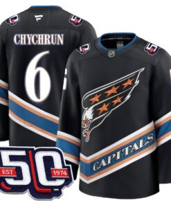 Men Washington Capitals 50th Anniversary Premium Jersey - All Stitched