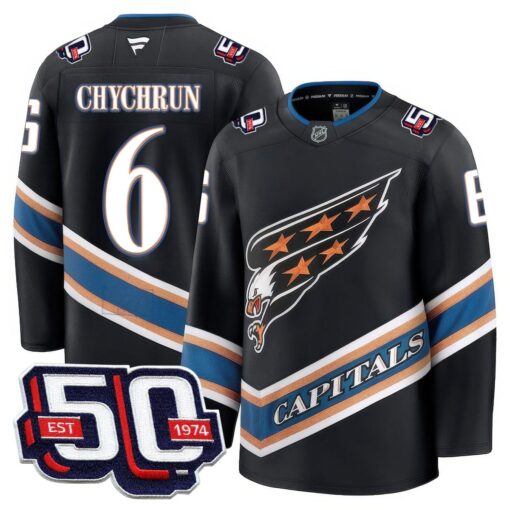 Men Washington Capitals 50th Anniversary Premium Jersey - All Stitched