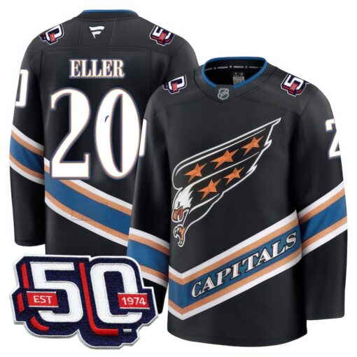 Men Washington Capitals 50th Anniversary Premium Jersey - All Stitched - Image 12
