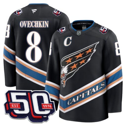 Men Washington Capitals 50th Anniversary Premium Jersey - All Stitched - Image 20