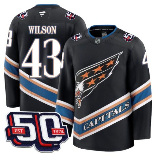 Men Washington Capitals 50th Anniversary Premium Jersey - All Stitched - Image 22