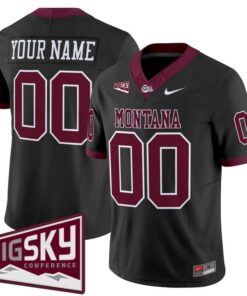 Custom Montana Grizzlies Jersey Name, Number 2025 Vapor Stitched Black Alter