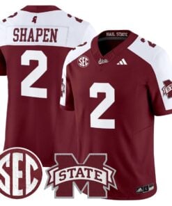 Blake Shapen Jersey 2 Mississippi State Bulldogs Dark Mode Stitched Maroon Alter