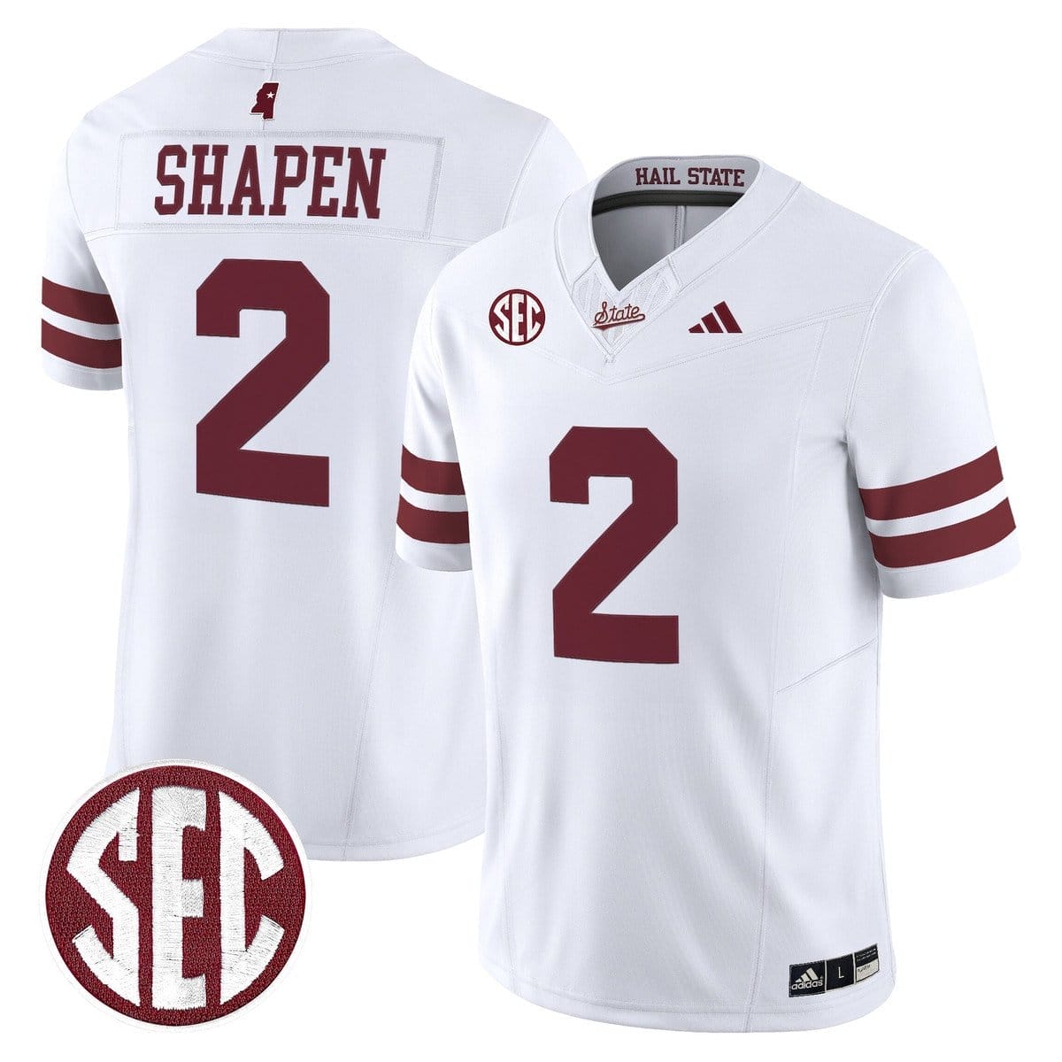 Blake Shapen Jersey #2 Mississippi State Bulldogs Dark Mode Stitched 2 Blake Shapen Jersey #2 Mississippi State Bulldogs Dark Mode Stitched - Image 2