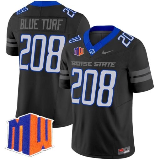 Blue Turf Jersey #208 Boise State Broncos 2025 Vapor Stitched