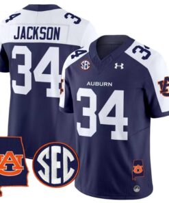 Bo Jackson Jersey #34 Auburn Tigers 2025 Alabama Patch Stitched