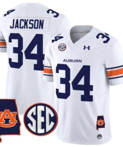 Alternative view of Bo Jackson Jersey #34 Auburn Tigers 2025 Alabama Patch Stitched