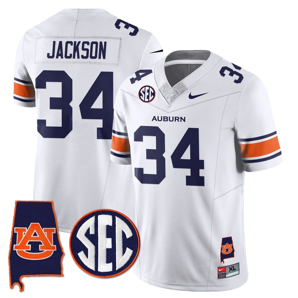Bo Jackson Jersey #34 Auburn Tigers Alabama Patch Vapor Stitched 2 Bo Jackson Jersey #34 Auburn Tigers Alabama Patch Vapor Stitched - Image 2