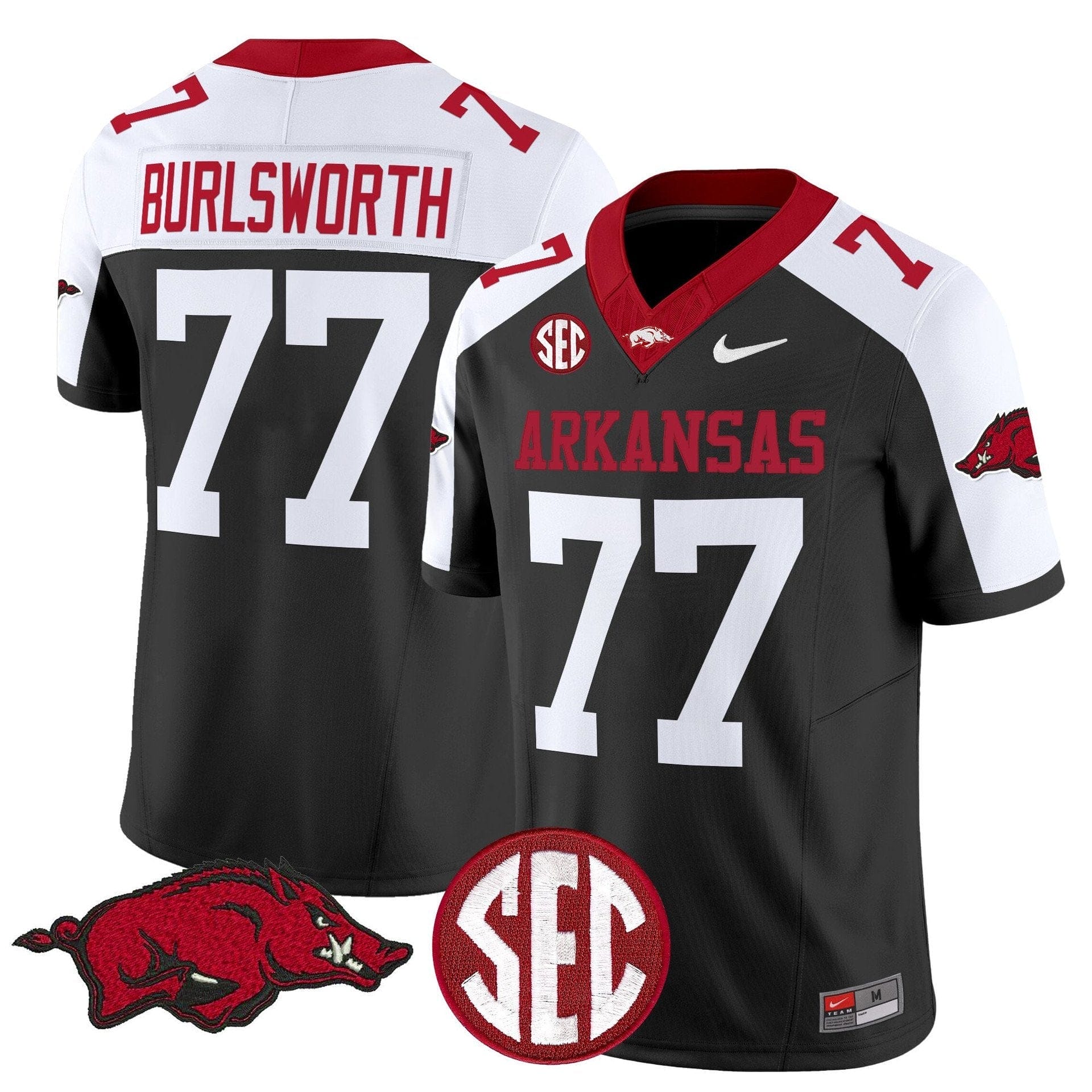Brandon Burlsworth Jersey #77 Arkansas Razorbacks Limited Stitched - Image 3