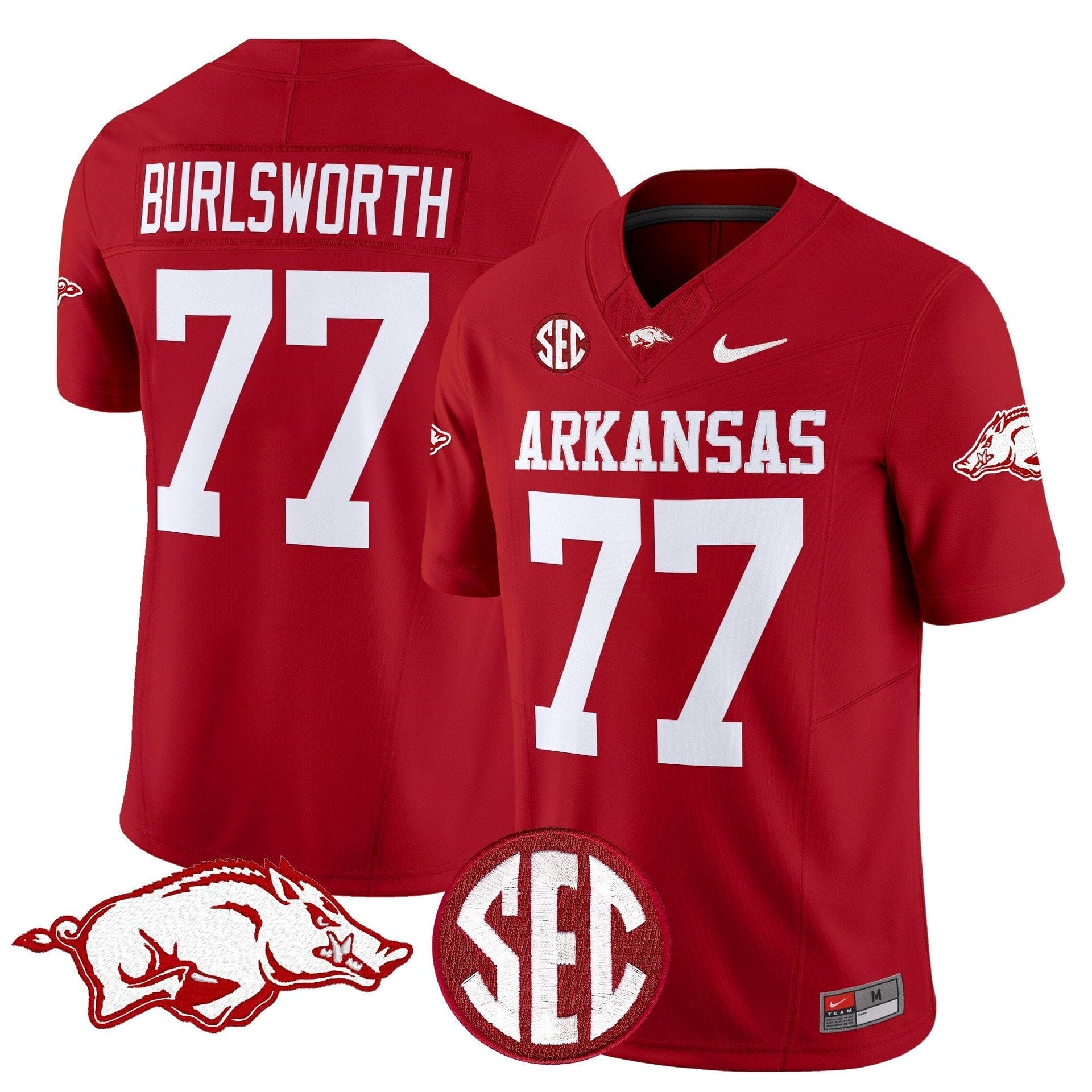 Brandon Burlsworth Jersey #77 Arkansas Razorbacks Limited Stitched - Image 5