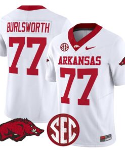 Alternative view of Brandon Burlsworth Jersey #77 Arkansas Razorbacks Limited Stitched
