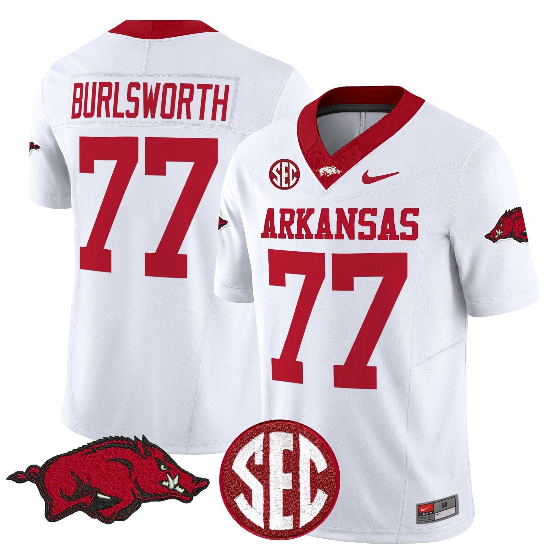 Brandon Burlsworth Jersey #77 Arkansas Razorbacks Limited Stitched - Image 2