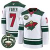 Brock Faber Jersey 7 Minnesota Wild 25th Anniversary Patch Stitched White