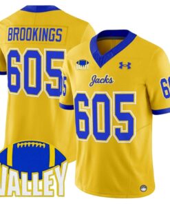 Brookings Jersey 605 South Dakota State Jackrabbits 2025 Stitched Gold