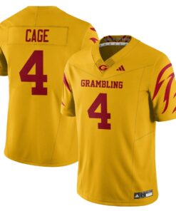 Alternative view of Bryce Cage Jersey #4 Grambling State Football 2025 Special Stitched