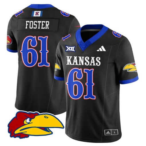 Bryce Foster Jersey #61 Kansas Jayhawks Football 2025 Limited Stitched