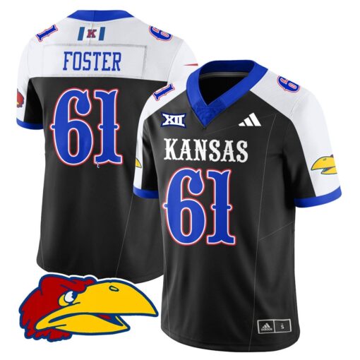 Bryce Foster Jersey #61 Kansas Jayhawks Football 2025 Limited Stitched - Image 3