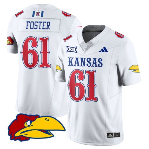 Bryce Foster Jersey #61 Kansas Jayhawks Football 2025 Limited Stitched - Image 2