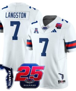 Bryce Langston Jersey #7 Florida Atlantic Football 25th Season Stitched