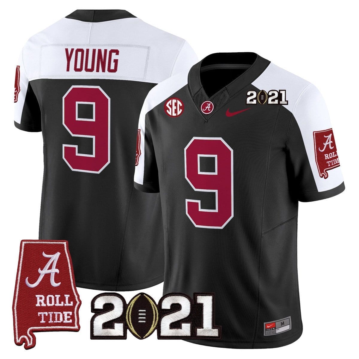 Bryce Young Jersey #9 Alabama 2021 CFP Championship Alabama Map - Image 3