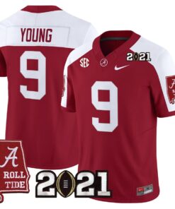 Bryce Young Jersey 9 Alabama 2021 CFP Championship Alabama Map Crimson Alter
