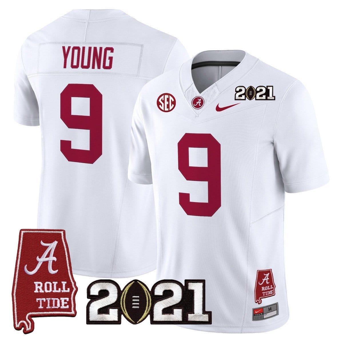 Bryce Young Jersey #9 Alabama 2021 CFP Championship Alabama Map - Image 2