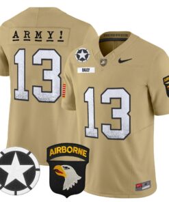 Bryson Daily Jersey 13 Army Black Knights 2025 Screaming Eagles Stitched Tan
