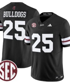 Bulldogs Jersey #25 Mississippi State Bulldogs Dark Mode Stitched