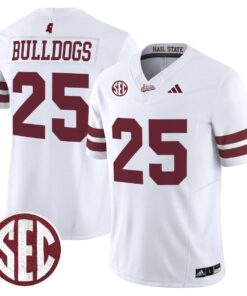 Alternative view of Bulldogs Jersey #25 Mississippi State Bulldogs Dark Mode Stitched