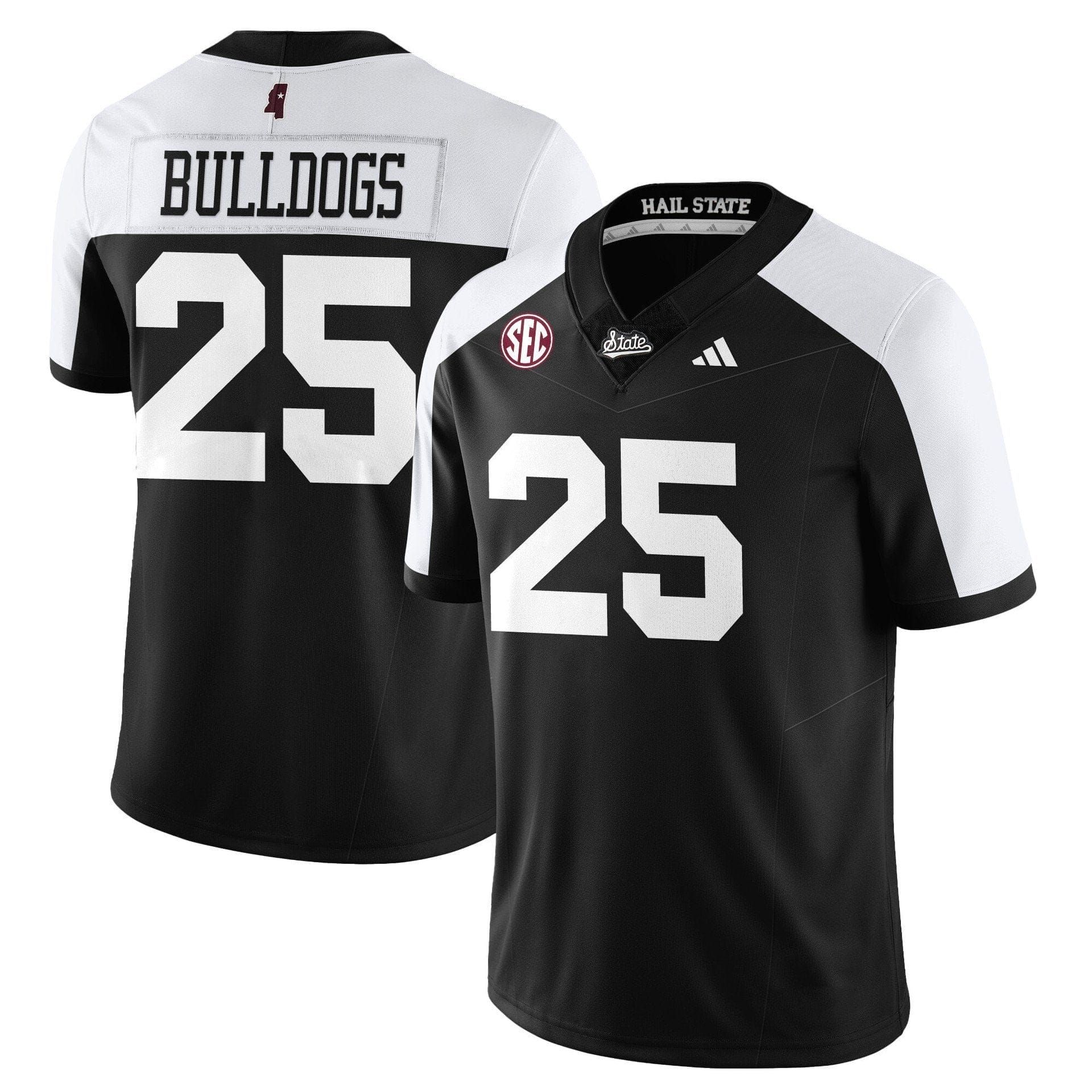 Bulldogs Jersey #25 Mississippi State Football Darkness 2025 Stitched 2 Bulldogs Jersey #25 Mississippi State Football Darkness 2025 Stitched - Image 2