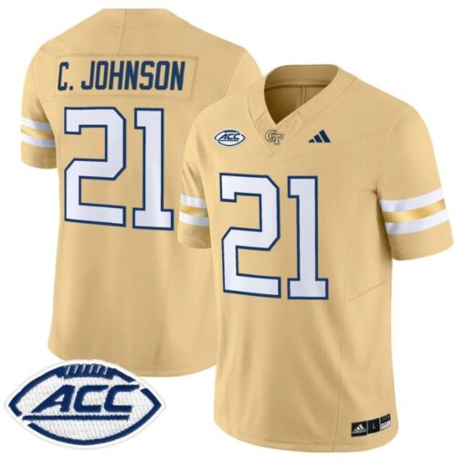 Calvin Johnson Jersey #21 Georgia Tech Yellow Jackets 2025 Stitched - Image 3
