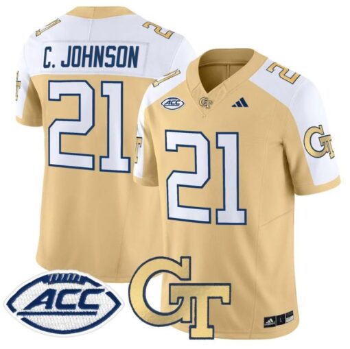 Calvin Johnson Jersey #21 Georgia Tech Yellow Jackets 2025 Stitched - Image 2