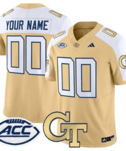 Alternative view of Custom Georgia Tech Yellow Jackets Jersey 2025 Vapor Limited Stitched