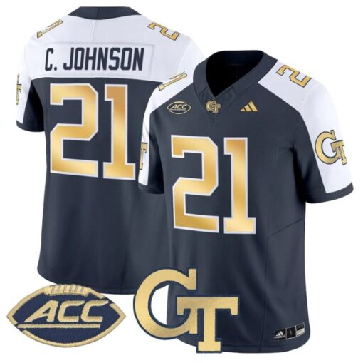Calvin Johnson Jersey #21 Georgia Tech Yellow Jackets 2025 Stitched - Image 4