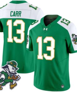 Alternative view of CJ Carr Jersey #13 Notre Dame 2025 Gridiron Leprechaun Edition