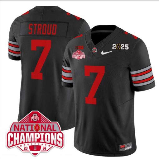 C J Stroud Jersey #7 Ohio State 2025 CFP Patch National Champions