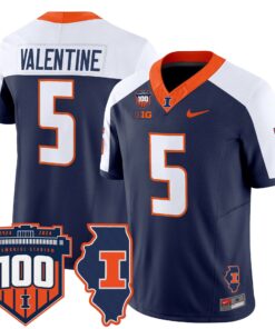 Ca'Lil Valentine Jersey #5 Illinois Fighting 100th Memorial Stadium