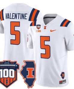 Alternative view of Ca'Lil Valentine Jersey #5 Illinois Fighting 100th Memorial Stadium