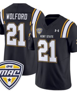Cade Wolford Jersey #21 Kent State Golden Flashes 2025 Stitched